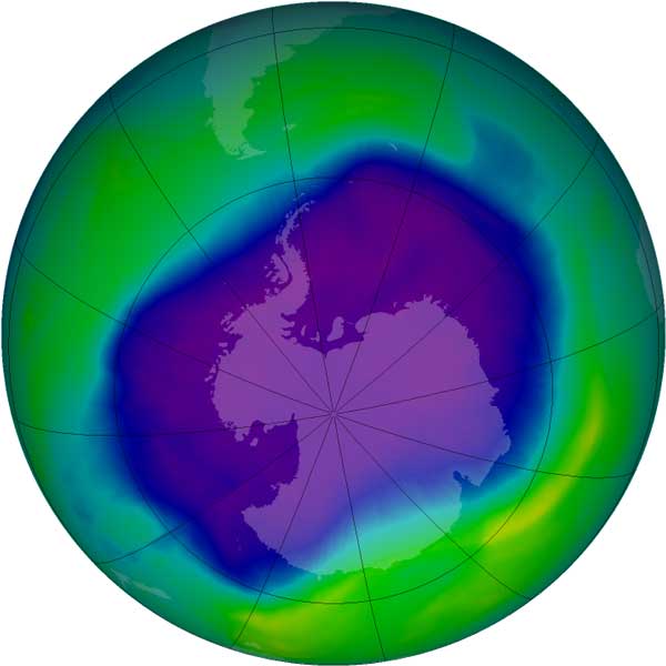 Озоновая дыра в Антарктике. 21-30 сентября 2006 года