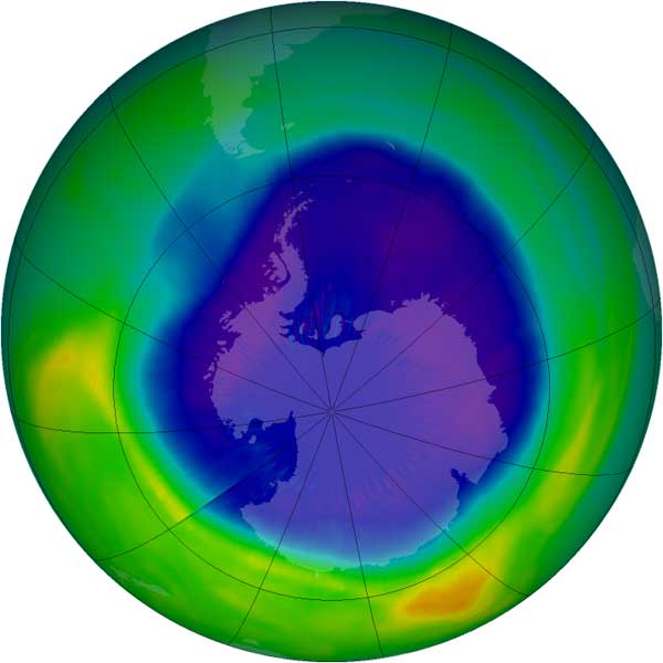 Озоновая дыра в Антарктике. 2007 год.