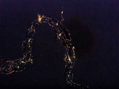 Свет ночных городов. Вид из МКС. Долина Королей (Египет).