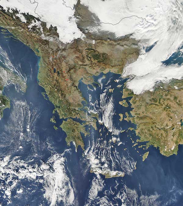 Греция. Вид из космоса. 11 ноября 2005 года.