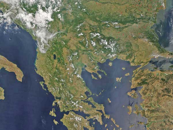 Греция. Вид из космоса. 02 августа 2006 года.