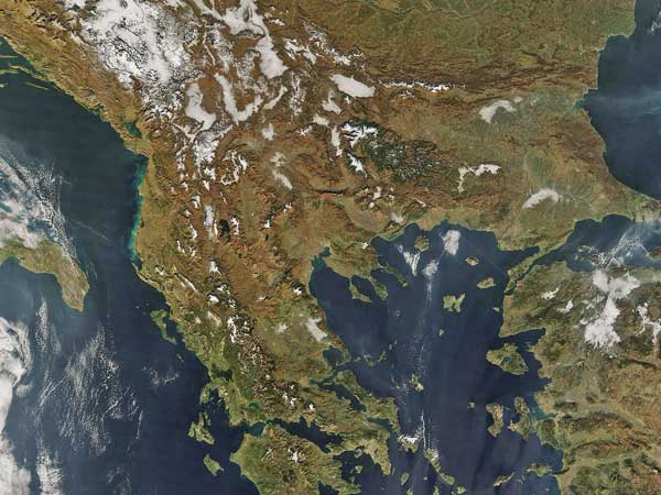 Греция. Вид из космоса. 15 декабря 2006 года.