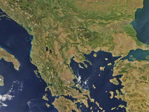 Греция. Вид из космоса. 16 октября 2007 года