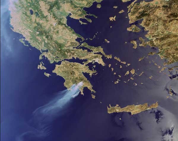 Пожары в Греции. 24 августа 2007 года.