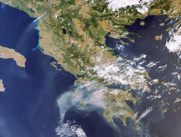Пожары в Греции. 27 августа 2007 года.