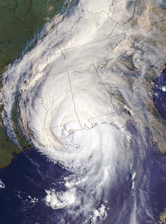 Ураган Katrina. Снимок 29 августа 2005 года (NOAA 14, UTC 11.13)
