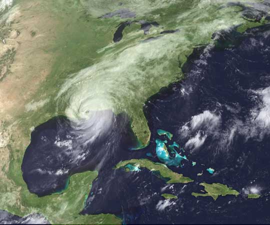 Ураган Katrina. Снимок с GOES
