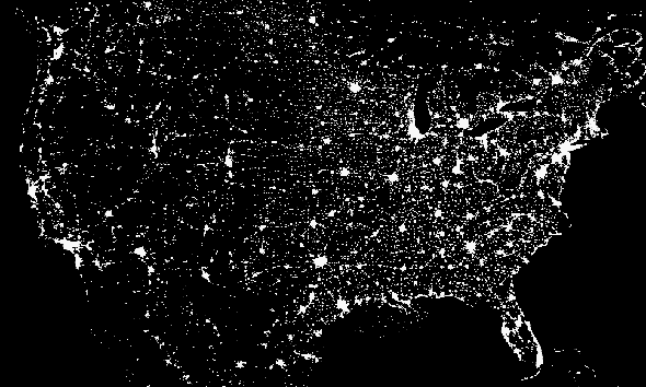Свет ночных городов. США